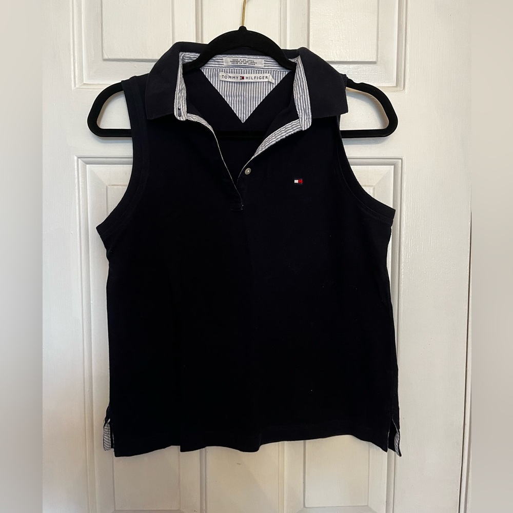 Tommy Hilfiger Sleeveless Navy Polo